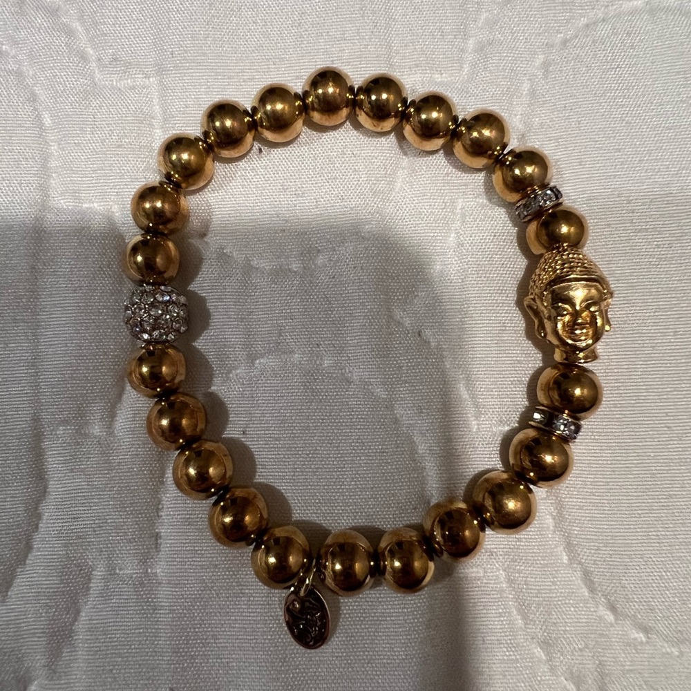 Gold Beaded Buddha Bracelet